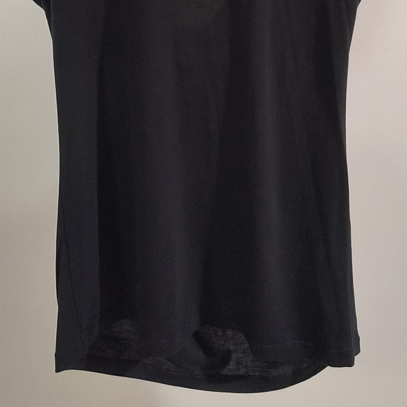 Club Monaco Women's Extra Small Black Cap Sleeves Draped Blouse - Picture 6 of 8